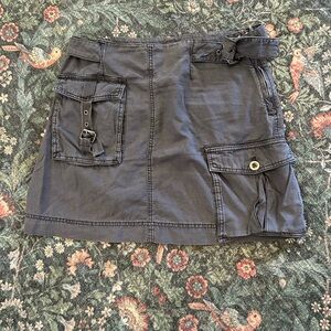 Free People Gray Cargo Mini Skirt